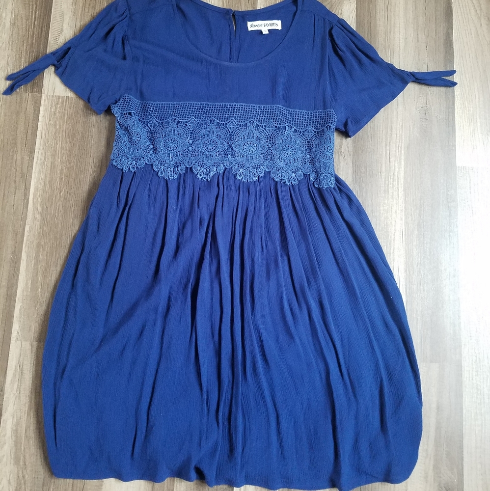 Royal blue baby doll dress